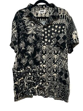 YMC Men's Button Down Short Sleeve Shirt Size L Large